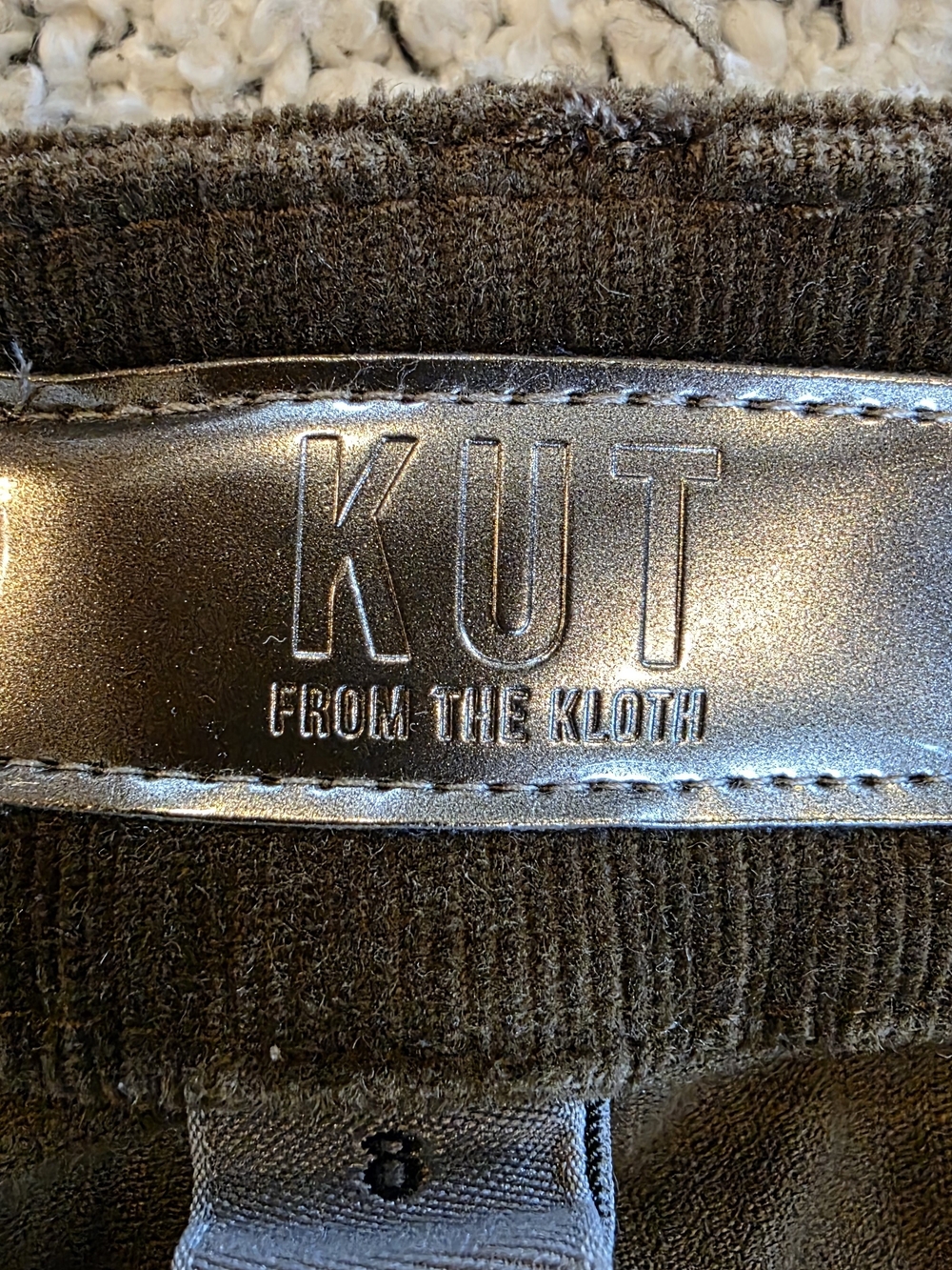KUT From The Kloth Meg Brown Corduroy Wide Leg Raw Hem Pants Size 8 - Picture 6 of 7